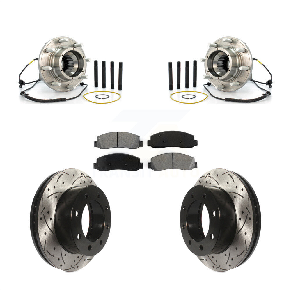 Kit de plaquettes de Rotor de frein, roulement de moyeu avant, fente de perçage, pour Ford F-250 Super Dut