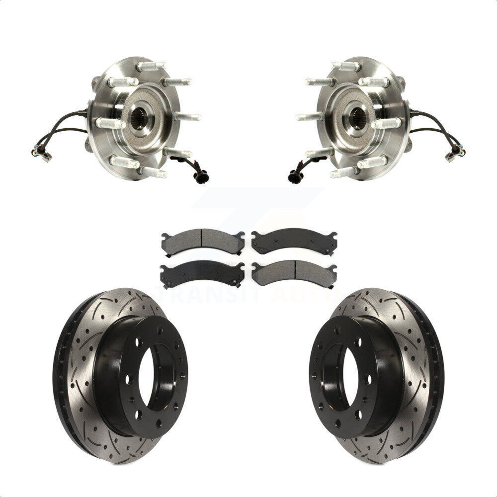 Kit de plaquettes de Rotor de frein, roulement de moyeu avant, fente percée, pour GMC Chevrolet Sierra 250