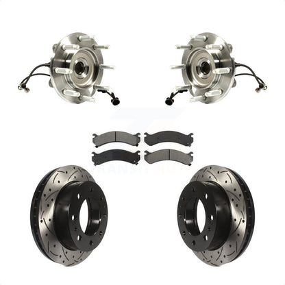 Kit de plaquettes de Rotor de frein, roulement de moyeu avant, fente percée, pour GMC Chevrolet Sierra 250