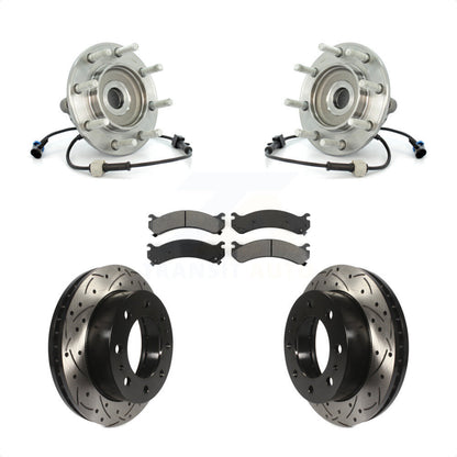 Kit de plaquettes de Rotor de frein, roulement de moyeu avant, fente percée, pour Chevrolet GMC Sierra 350