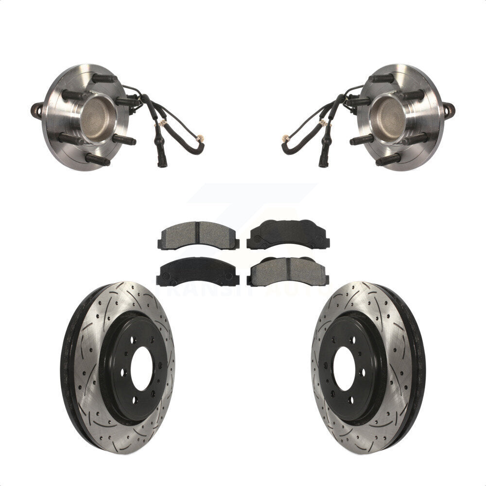 Kit de plaquettes de Rotor de frein, roulement de moyeu avant, fente de perçage, pour Ford Expedition Lincoln RW