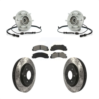 Kit de plaquettes de Rotor de frein, roulement de moyeu avant, fente de perçage, pour Ford Expedition Lincoln 4W