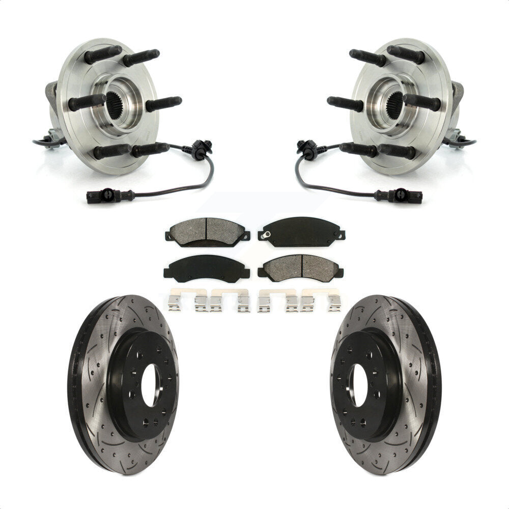 Kit de plaquettes de Rotor de frein, roulement de moyeu avant, fente de perçage, pour Chevrolet Avalanche GMC X