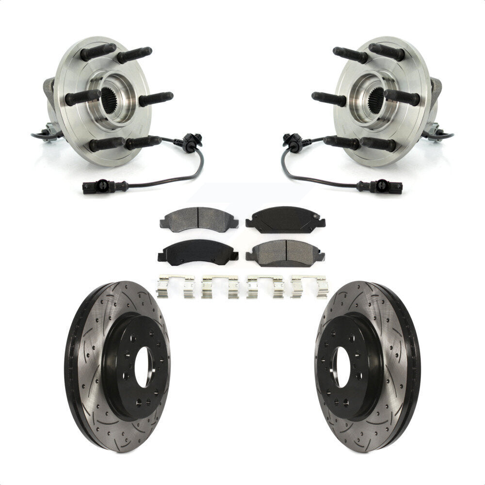 Kit de plaquettes de Rotor de frein, roulement de moyeu avant, fente percée, pour Chevrolet GMC Sierra 150