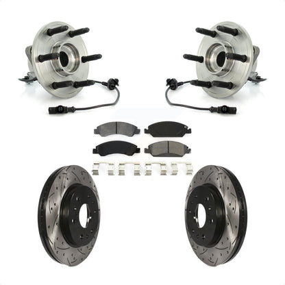 Kit de plaquettes de Rotor de frein, roulement de moyeu avant, fente percée, pour Chevrolet GMC Sierra 150