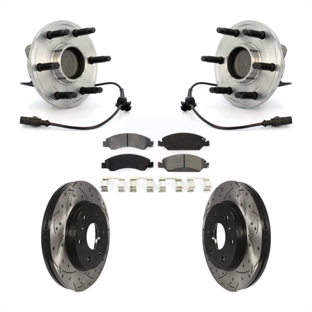 Kit de plaquettes de Rotor de frein, roulement de moyeu avant, fente percée, pour Chevrolet GMC Sierra 150