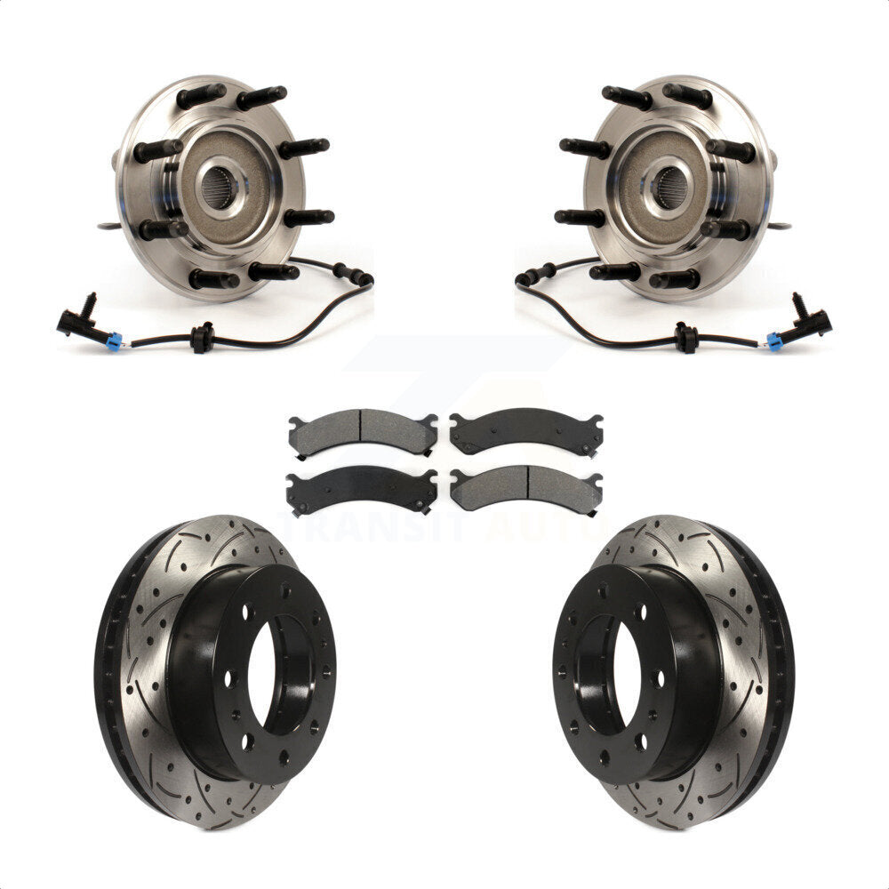 Kit de plaquettes de Rotor de frein, roulement de moyeu avant, fente percée, pour Chevrolet GMC Sierra 250