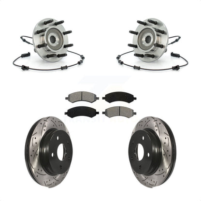 Ensemble de roulement de moyeu avant, Rotor de frein à fente percé et Kit de plaquettes pour Dodge Ram 150