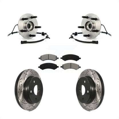 Ensemble de roulement de moyeu avant, Rotor de frein à fente percé et Kit de plaquettes pour Dodge Ram 150