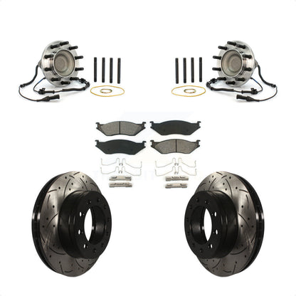 Kit de plaquettes de Rotor de frein, roulement de moyeu avant, fente de perçage, pour Ford F-550 Super Duty F-45