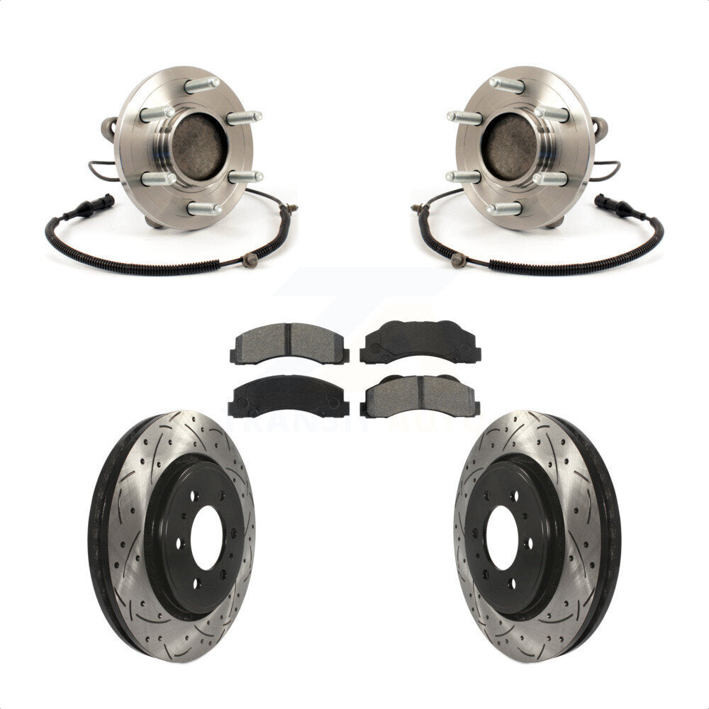 Kit de plaquettes de Rotor de frein avec roulement de moyeu avant, fente de perçage revêtue pour Ford F-150 RW 2010