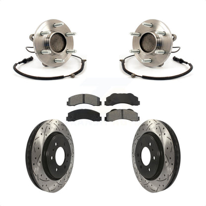 Kit de plaquettes de Rotor de frein avec roulement de moyeu avant, fente de perçage revêtue pour Ford F-150 RW 2010