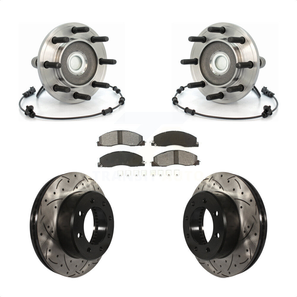 Kit de Rotor et de plaquettes de frein à fente percée, roulement de moyeu avant, pour Dodge Ram 2500 3500 RW