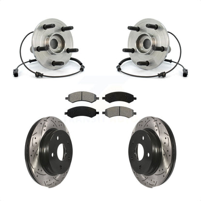 Ensemble de roulement de moyeu avant, Rotor de frein à fente percé et Kit de plaquettes pour Dodge Ram 150