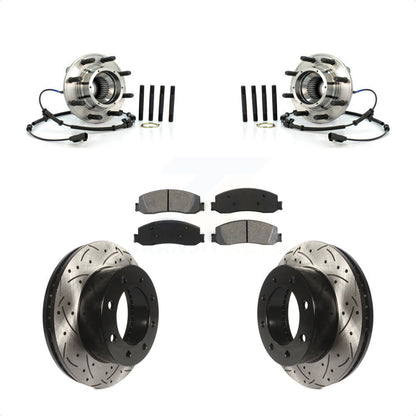 Kit de plaquettes de Rotor de frein, roulement de moyeu avant, fente de perçage, pour Ford F-350 Super Duty F-25