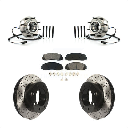 Kit de plaquettes de Rotor de frein, roulement de moyeu avant, fente de perçage, pour Ford F-350 Super Duty F-25