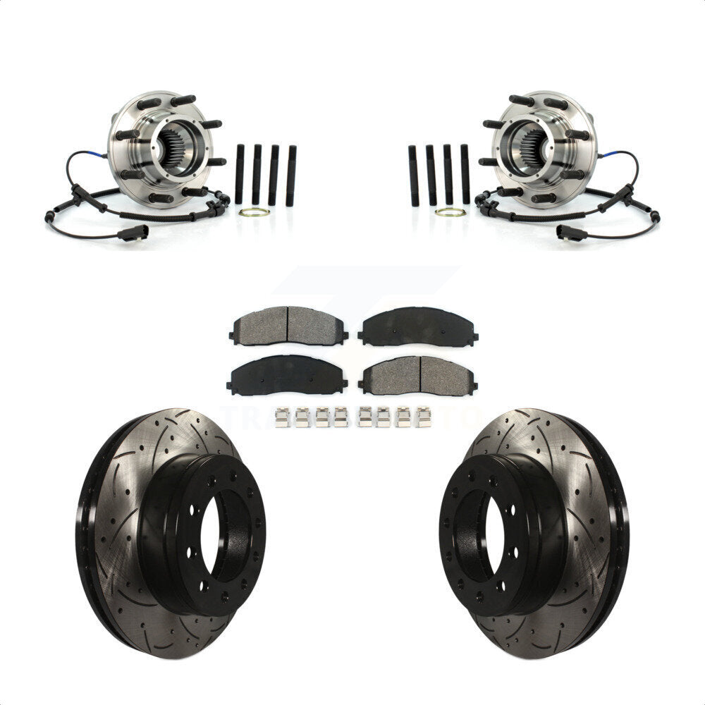Kit de plaquettes de Rotor de frein, roulement de moyeu avant, fente percée, pour Ford F-250 Super Duty 4W