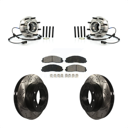 Kit de plaquettes de Rotor de frein, roulement de moyeu avant, fente percée, pour Ford F-250 Super Duty 4W