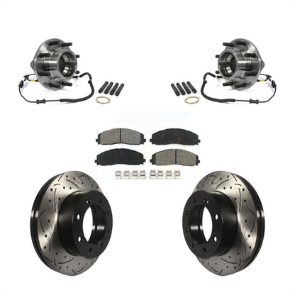 Kit de plaquettes de Rotor de frein, roulement de moyeu avant, fente percée, pour Ford F-350 Super Duty 4W
