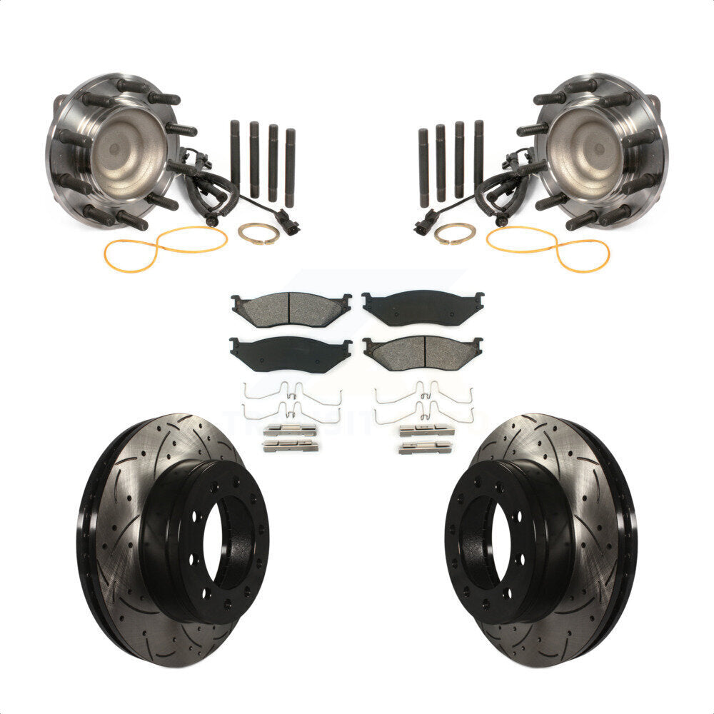 Kit de plaquettes de Rotor de frein, roulement de moyeu avant, fente de perçage, pour Ford F-450 Super Duty F-55