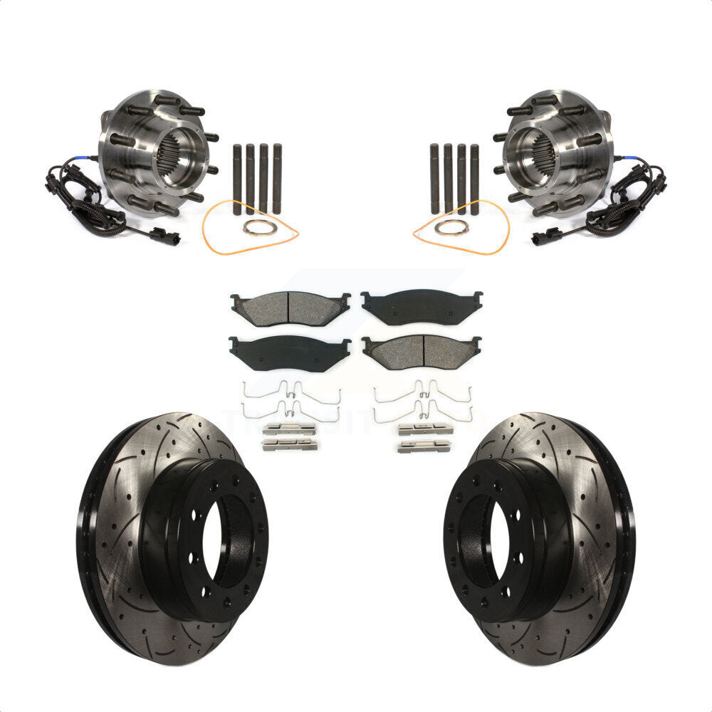 Kit de plaquettes de Rotor de frein, roulement de moyeu avant, fente de perçage, pour Ford F-450 Super Duty F-55