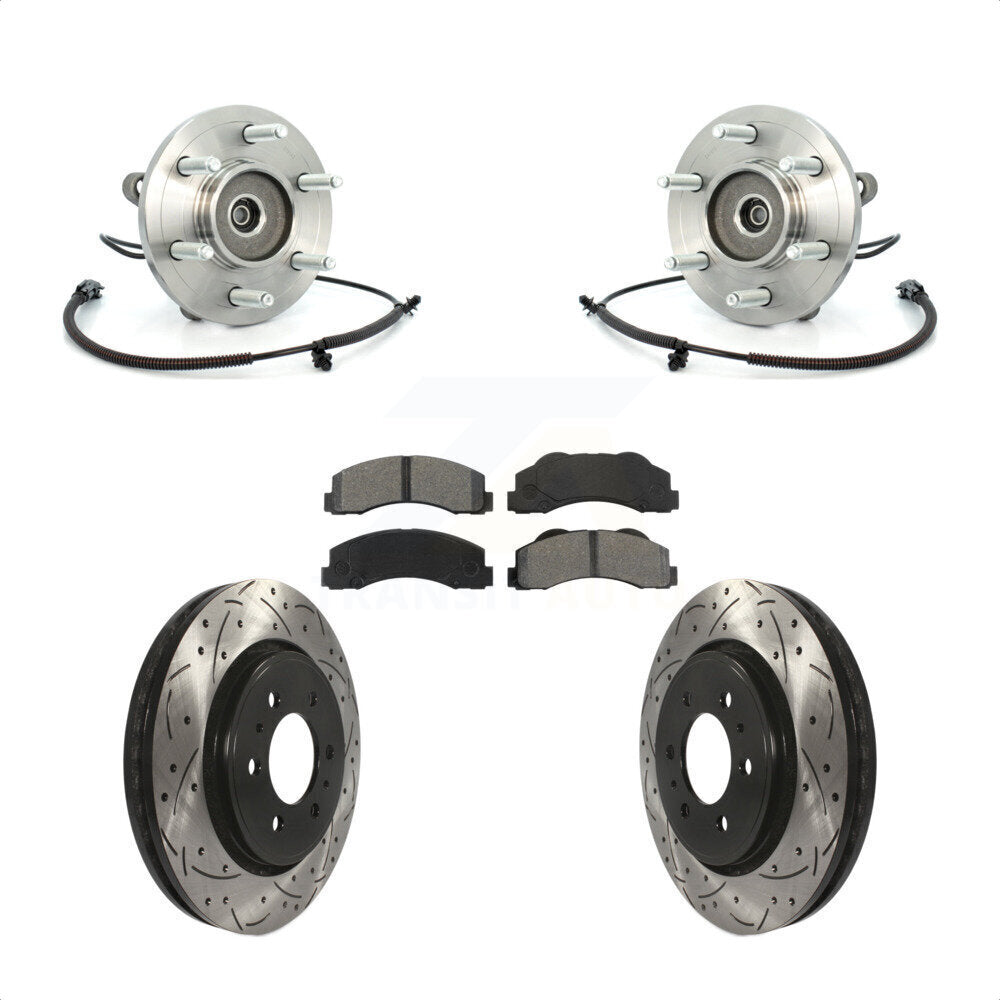 Kit de plaquettes de Rotor de frein, roulement de moyeu avant, fente de perçage, pour Ford F-150 Expeditio