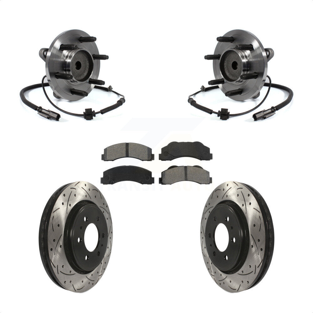 Kit de plaquettes de Rotor de frein, roulement de moyeu avant, fente percée, pour Ford F-150 Expedition RW
