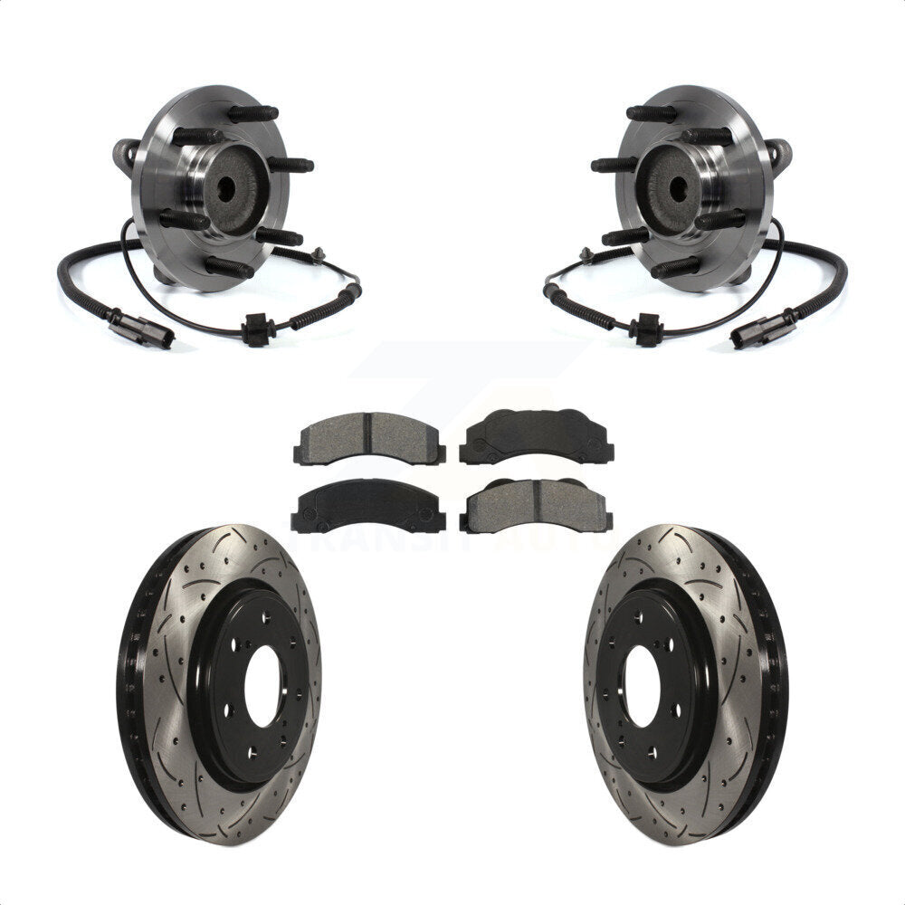 Kit de plaquettes de Rotor de frein à fente percée, roulement de moyeu avant pour Ford F-150 RW 2011 – 2014