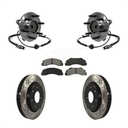 Kit de plaquettes de Rotor de frein à fente percée, roulement de moyeu avant pour Ford F-150 RW 2011 – 2014