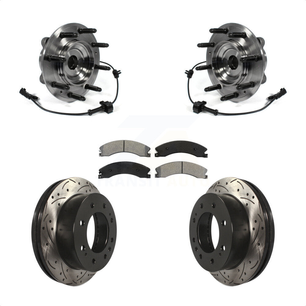 Kit de plaquettes de Rotor de frein, roulement de moyeu avant, fente percée, pour GMC Chevrolet Sierra 250