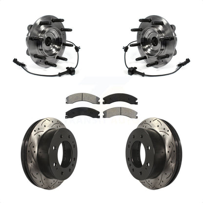 Kit de plaquettes de Rotor de frein, roulement de moyeu avant, fente percée, pour GMC Chevrolet Sierra 250