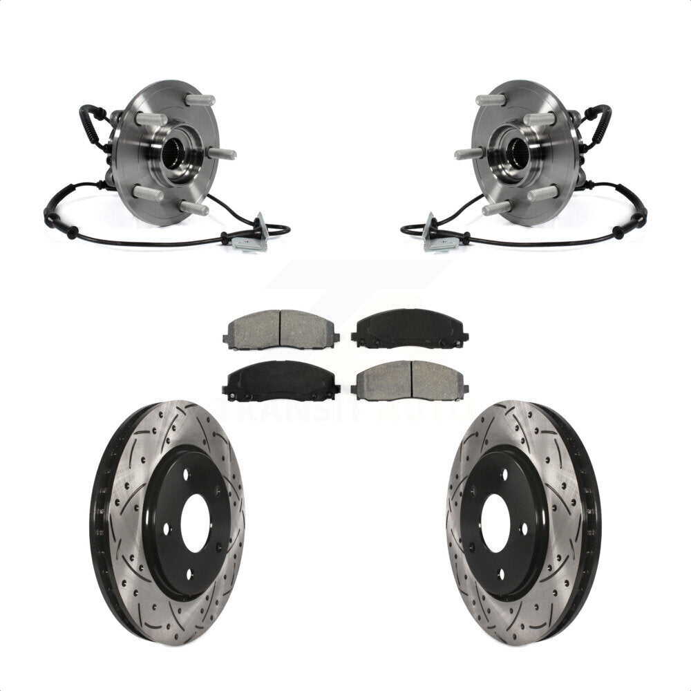 Kit de plaquettes de Rotor de frein à fente percée, ensemble de roulements avant pour Dodge Grand Carava
