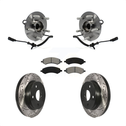 Kit de plaquettes de Rotor de frein avec roulement de moyeu avant, fente de perçage revêtue pour Ram 1500 Classic 4W
