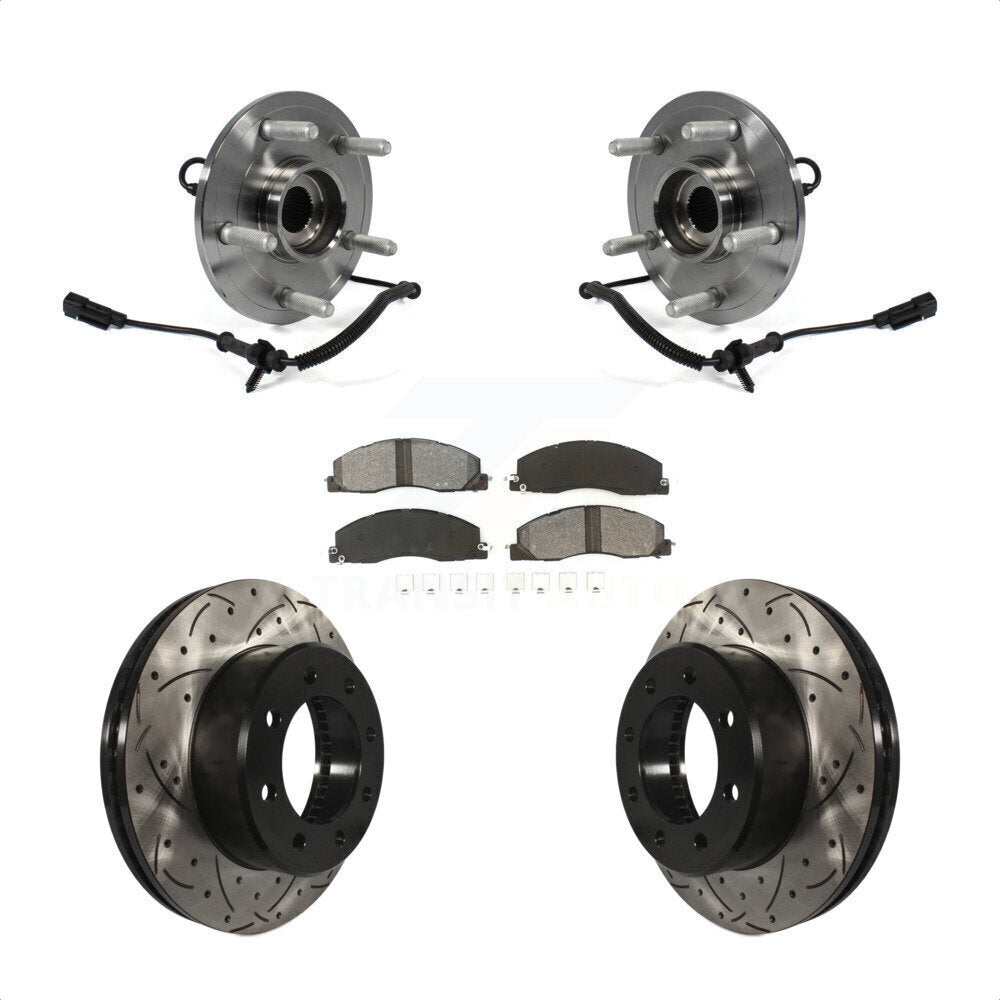 Kit de plaquettes de Rotor de frein, roulement de moyeu avant, fente de perçage, pour Ram 1500 avec roue à 8 écrous
