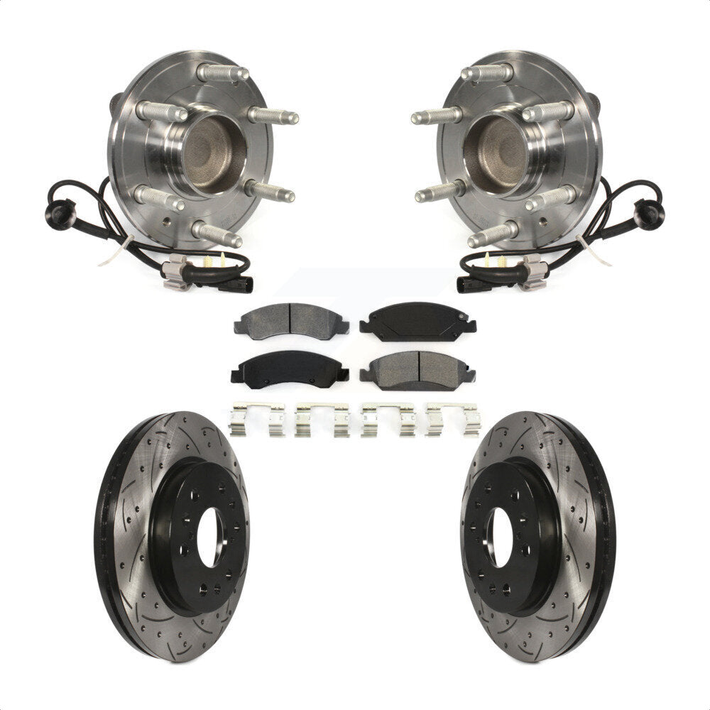 Kit de plaquettes de Rotor de frein, roulement de moyeu avant, fente percée, pour GMC Sierra 1500 Chevrole