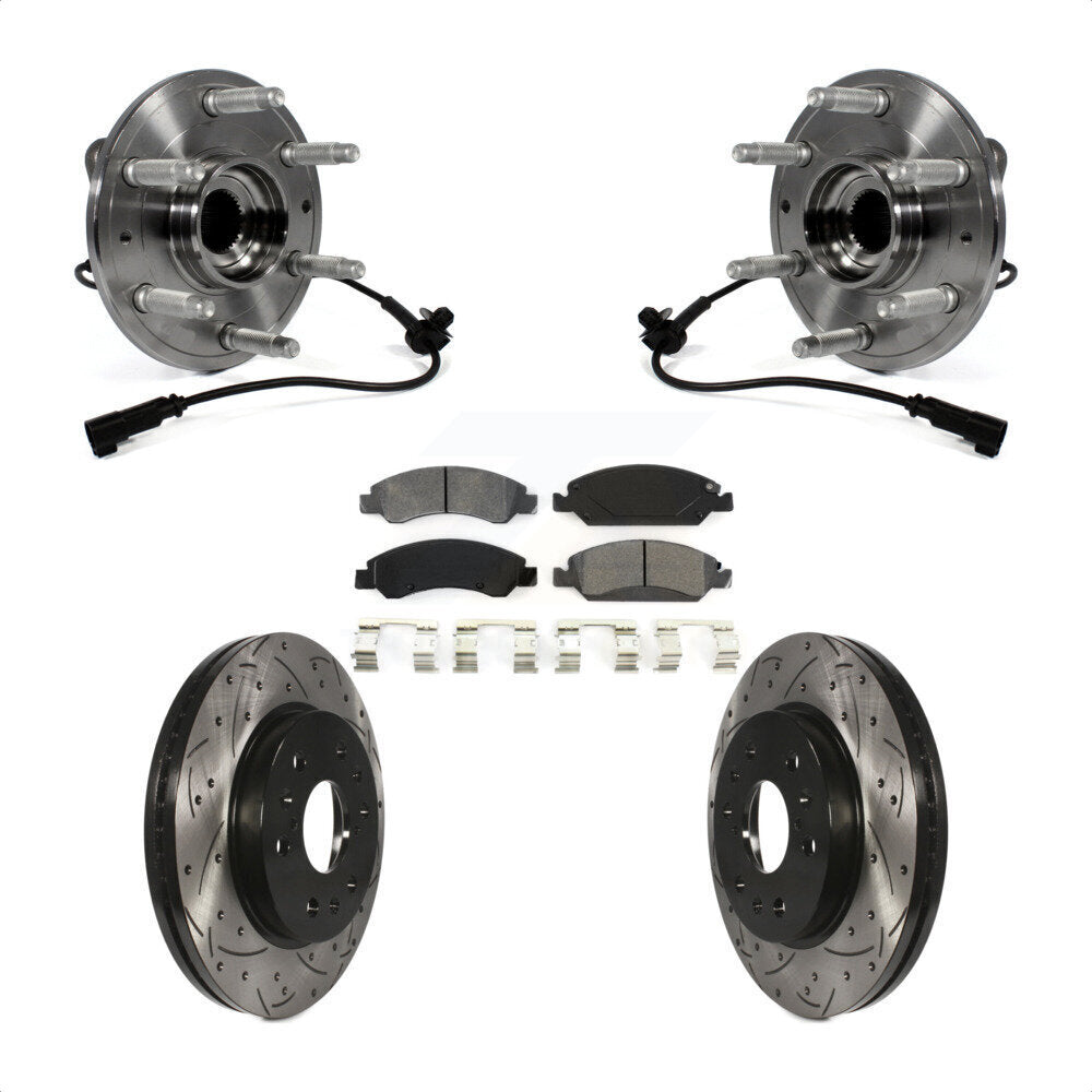 Kit de plaquettes de Rotor de frein, roulement de moyeu avant, fente percée, pour GMC Sierra 1500 Chevrole