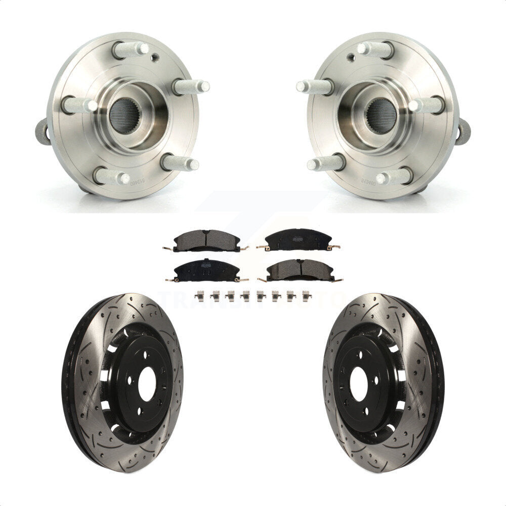 Kit de plaquettes de Rotor de frein, roulement de moyeu avant, fente de perçage revêtue, pour Ford Explorer Polic