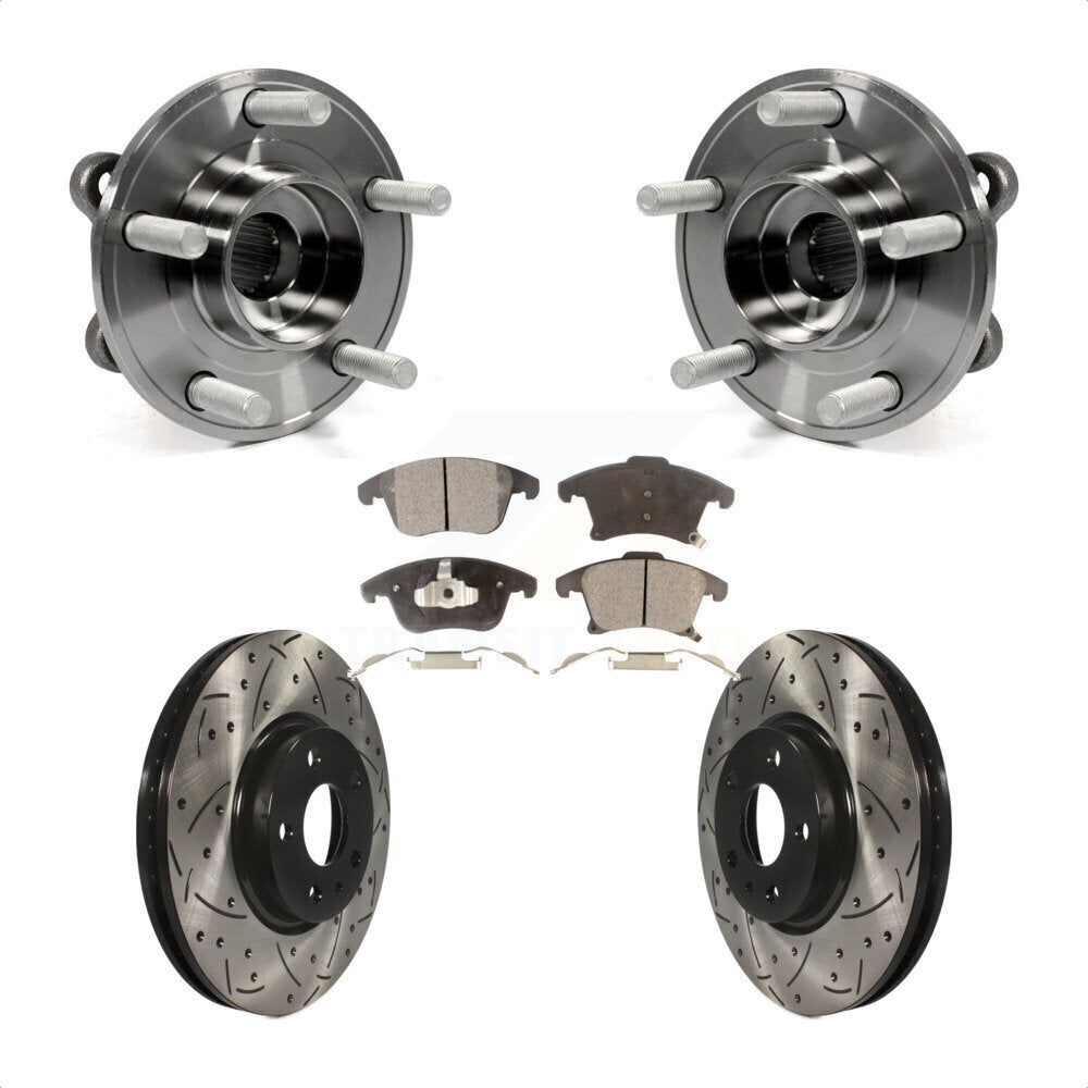 Kit de Rotor et de plaquettes de frein à fente percée, roulement de moyeu avant, pour Ford Fusion Lincoln MK