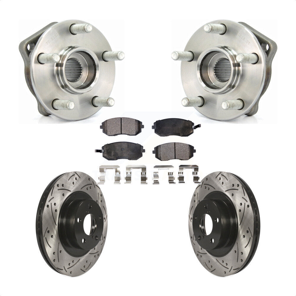 Kit de plaquettes de Rotor de frein, roulement de moyeu avant, fente de perçage, pour Subaru Outback Forester WR