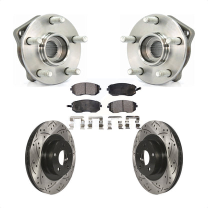 Kit de plaquettes de Rotor de frein, roulement de moyeu avant, fente de perçage, pour Subaru Outback Forester WR