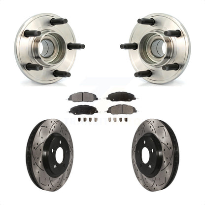 Kit de plaquettes de Rotor de frein, ensemble de roulements de moyeu avant, fente de perçage, pour Ford Mustang
