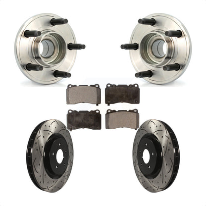 Kit de plaquettes de Rotor de frein, ensemble de roulements de moyeu avant, fente de perçage, pour Ford Mustang