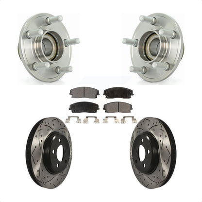 Kit de plaquettes de Rotor de frein, roulement de moyeu avant, fente de perçage, pour Dodge Chrysler 300 Charge