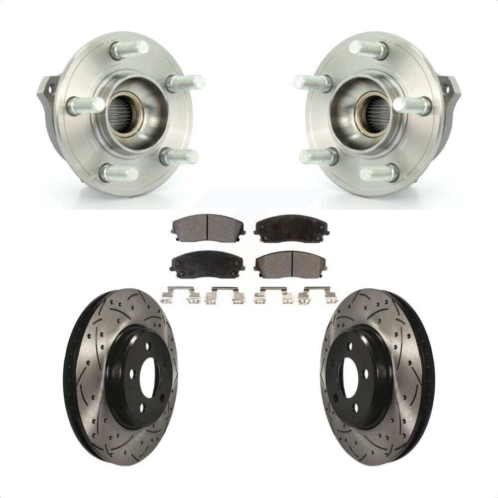 Kit de plaquettes de Rotor de frein, roulement de moyeu avant, fente de perçage, pour Dodge Charger Chrysler 30