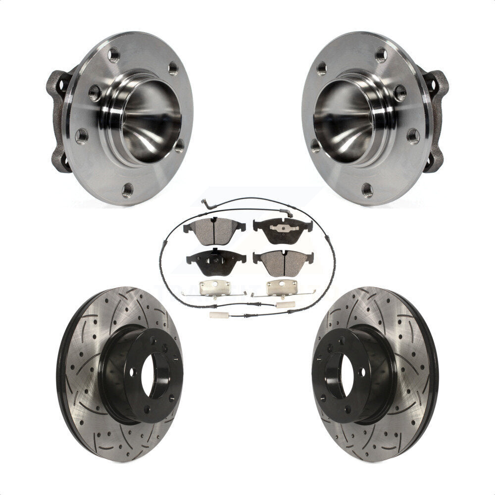 Ensemble de roulement de moyeu avant, fente de perçage revêtue, Kit de plaquettes de Rotor de frein pour BMW 328i X