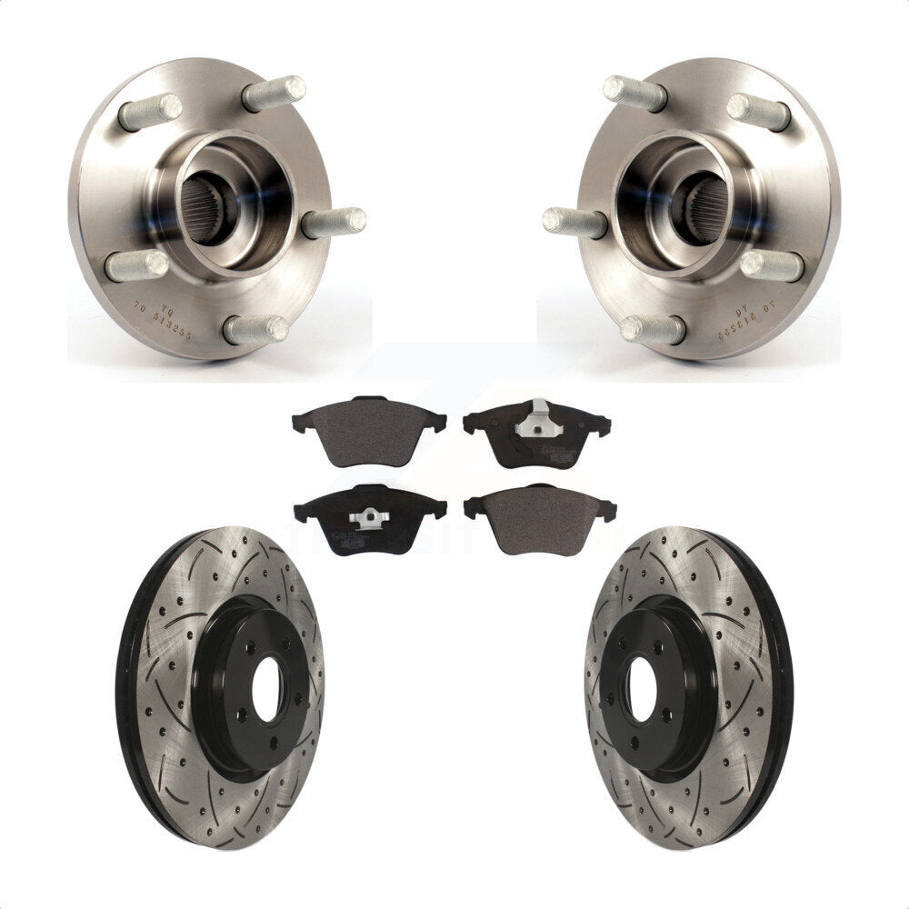 Kit de plaquettes de Rotor de frein, ensemble de roulements de moyeu avant, fente de perçage, pour Volvo S40 V50 C7