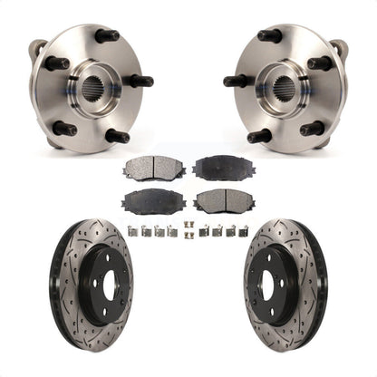 Kit de plaquettes de Rotor de frein, roulement de moyeu avant, fente percée, pour Toyota RAV4 Prius V Scio