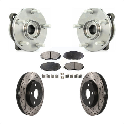 Kit de plaquettes de Rotor de frein à fente percée, roulement de moyeu avant pour Toyota RAV4 L 2013 – 2018