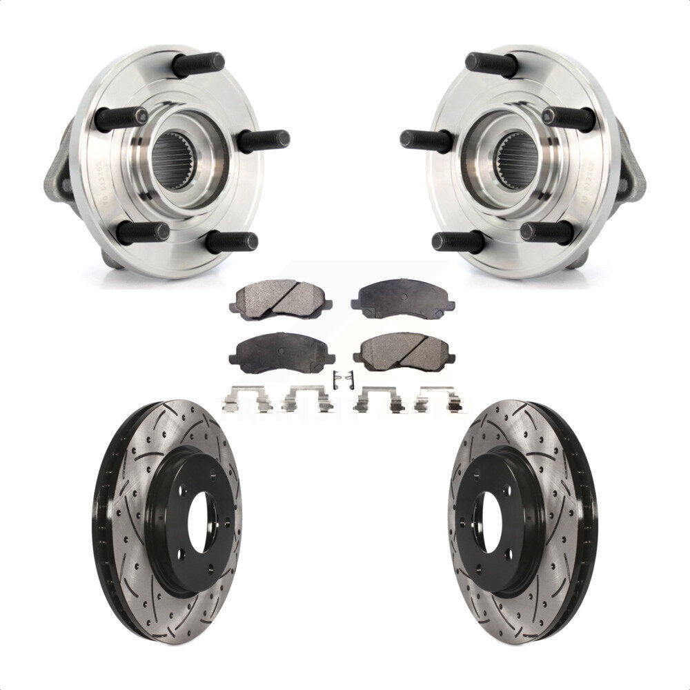 Kit de plaquettes de Rotor de frein, roulement de moyeu avant, fente de perçage, pour Dodge Caliber R/T/SXT/S 09