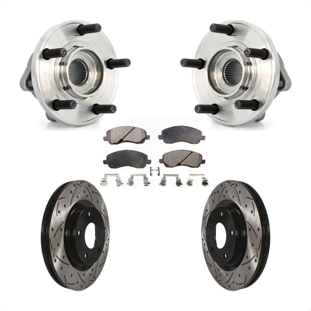 Kit de plaquettes de Rotor de frein, roulement de moyeu avant, fente de perçage, pour Chrysler 200 Dodge Avenge